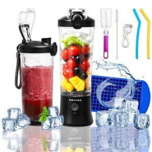 Portable Blender, 20 Oz Cup, Waterproof With Rechargeable USB,  6 Blades (Black)